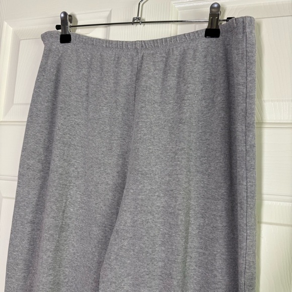 Green Cotton Sustainable Lounge Pants Medium Gray Ribbed Pull On Denmark Granola - Picture 7 of 8
